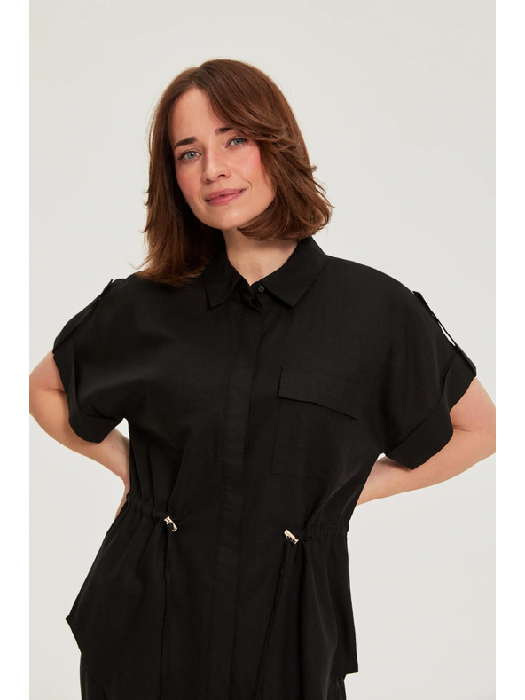 Moodo Černá halenka s vázáním Moodo