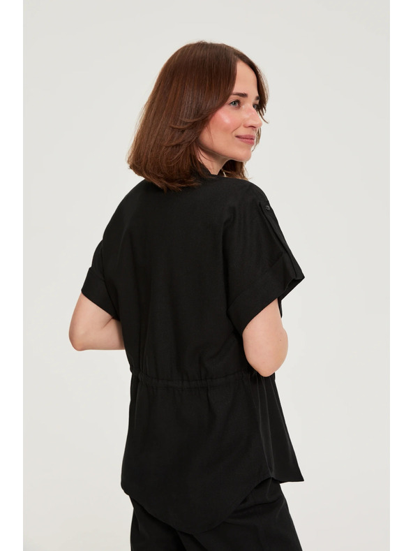 Moodo Černá halenka s vázáním Moodo