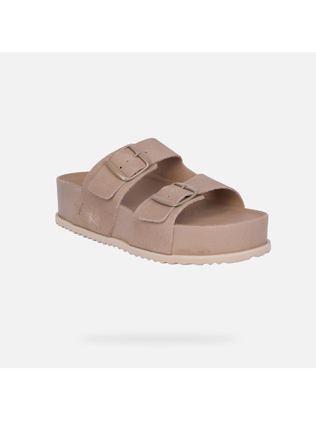 Geox Béžové dámské sandály Geox Sandybett High