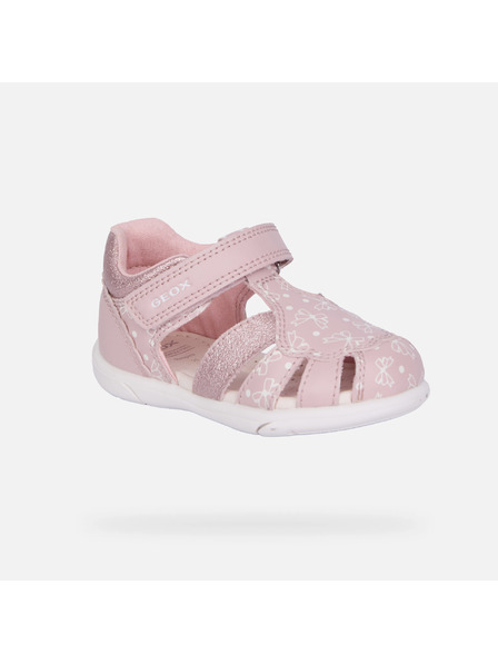 Geox Světle růžové dívčí sandály pro první krůčky Geox Zapito