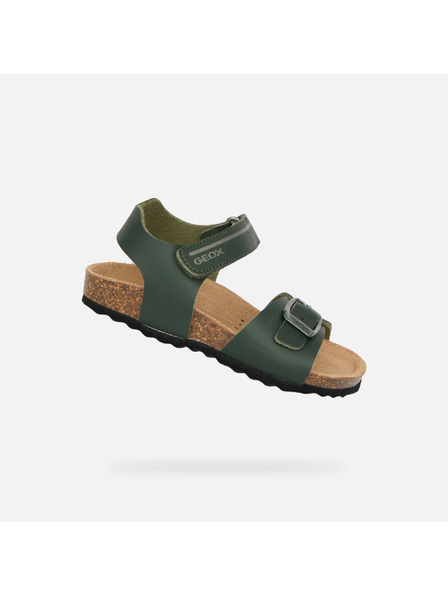 Geox Khaki chlapecké sandály Geox Chalki