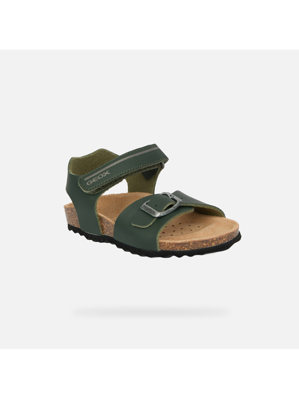 Geox Khaki chlapecké sandály Geox Chalki
