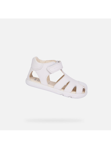 Geox Bílé chlapecké barefoot sandály pro první kroky Geox Steppieup