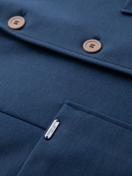 Ombre Clothing Pánské modré sako SLIM s jemnou texturou