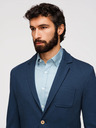 Ombre Clothing Pánské modré sako SLIM s jemnou texturou