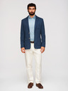 Ombre Clothing Pánské modré sako SLIM s jemnou texturou