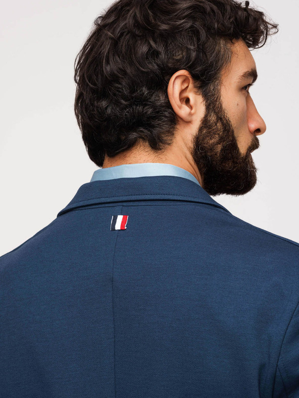 Ombre Clothing Pánské modré sako SLIM s jemnou texturou