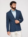 Ombre Clothing Pánské modré sako SLIM s jemnou texturou