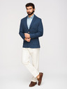 Ombre Clothing Pánské modré sako SLIM s jemnou texturou