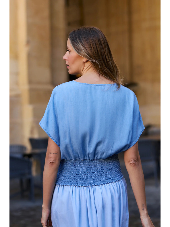 Moodo Košile lyocell modrá Moodo