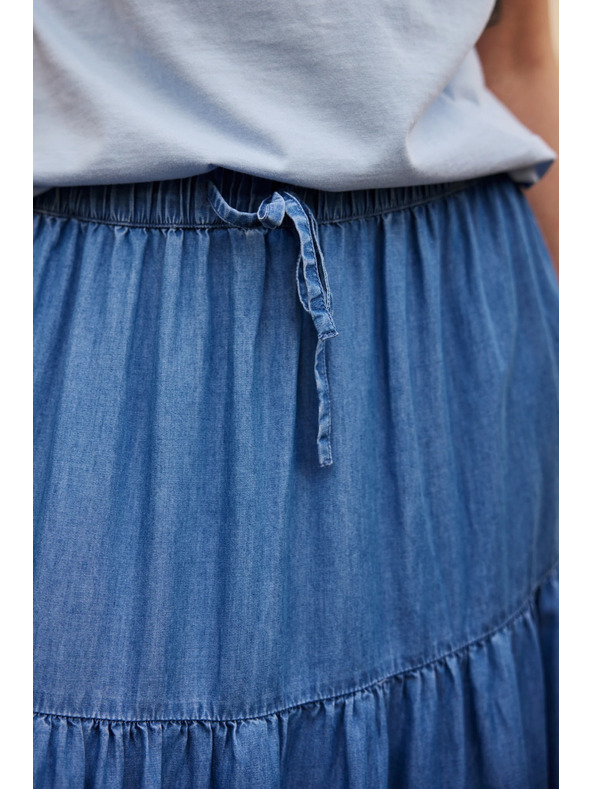 Moodo Sukně lyocell modrá Moodo