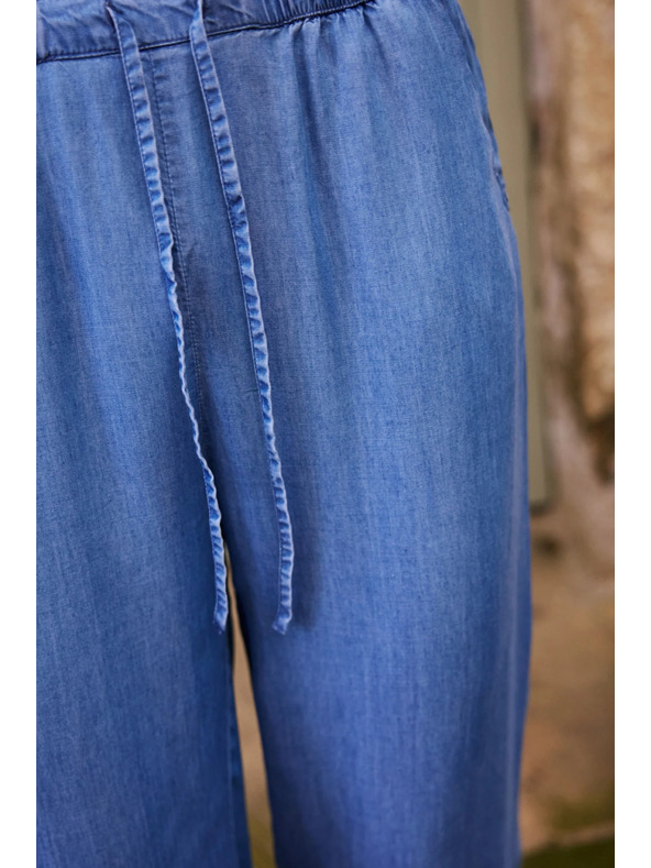 Moodo Modré lyocellové kalhoty Moodo