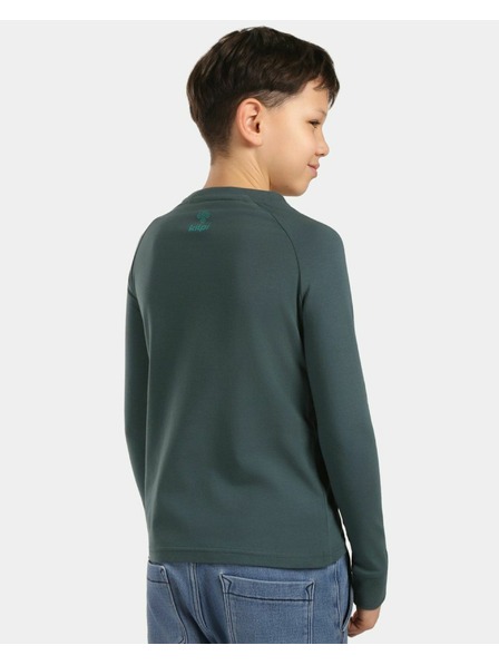 Kilpi Chlapecké bavlněné tričko s dlouhým rukávem Kilpi VERATI-JB Tmavě zelená