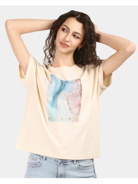 Kilpi Dámské bavlněné tričko Kilpi JERSIE-W Béžová
