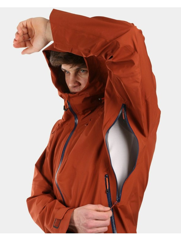 Kilpi Pánská hardshellová nepromokavá bunda Kilpi MAMBA-M Hnědá