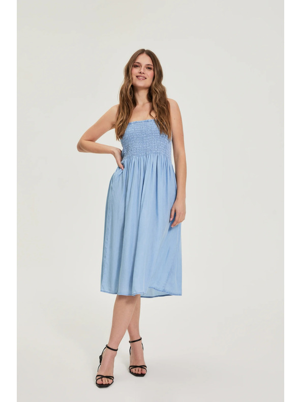 Moodo Sukně lyocell modrá Moodo