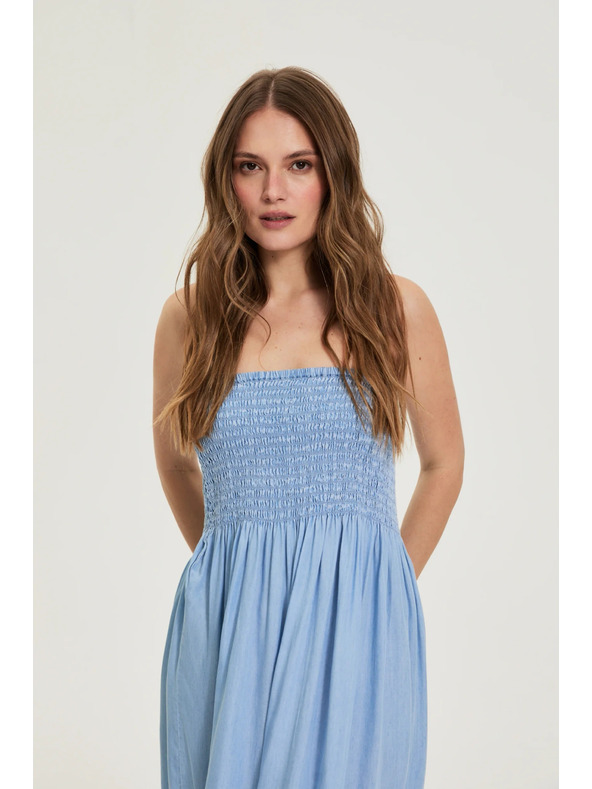 Moodo Sukně lyocell modrá Moodo