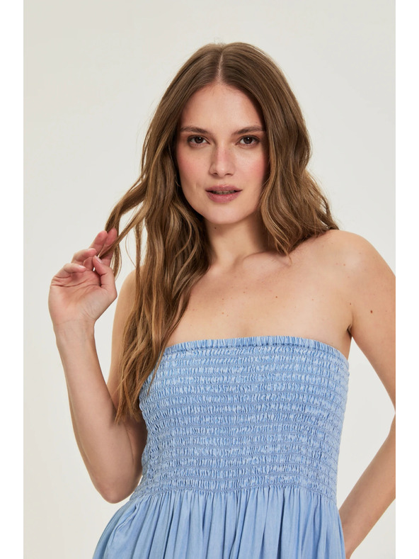 Moodo Sukně lyocell modrá Moodo