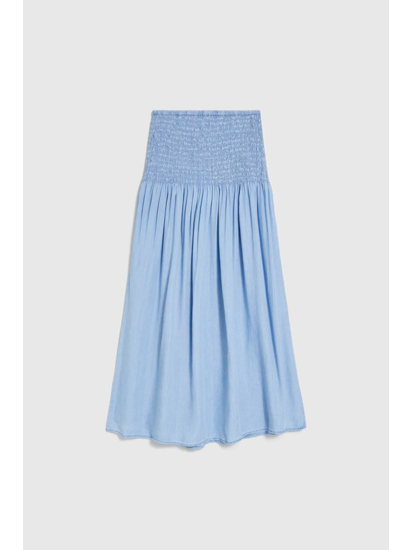 Moodo Sukně lyocell modrá Moodo