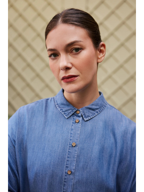 Moodo Košile lyocell modrá Moodo