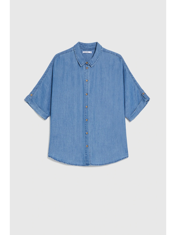 Moodo Košile lyocell modrá Moodo