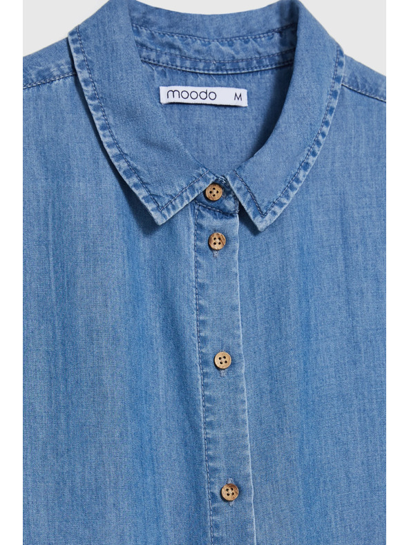 Moodo Košile lyocell modrá Moodo