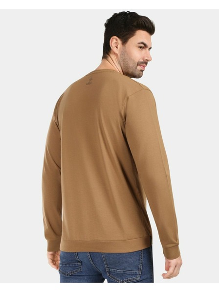 Kilpi Pánské bavlněné tričko s dlouhým rukávem Kilpi BASE-M Hnědá