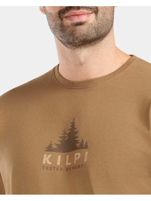 Kilpi Pánské bavlněné tričko s dlouhým rukávem Kilpi BASE-M Hnědá