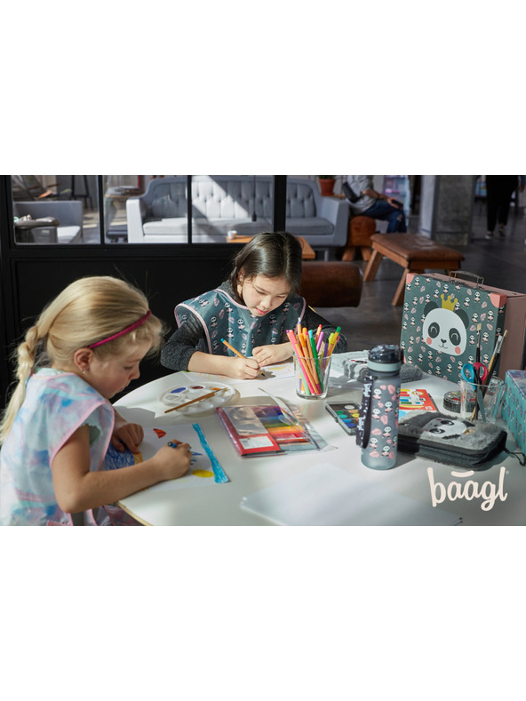 BAAGL  BAAGL SET 5 Zippy Panda: aktovka, penál, sáček, zástěra, peněženka