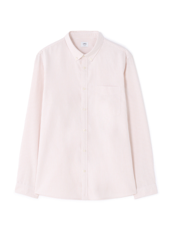 Celio Béžová košile regular oxford Celio Caoxfordy