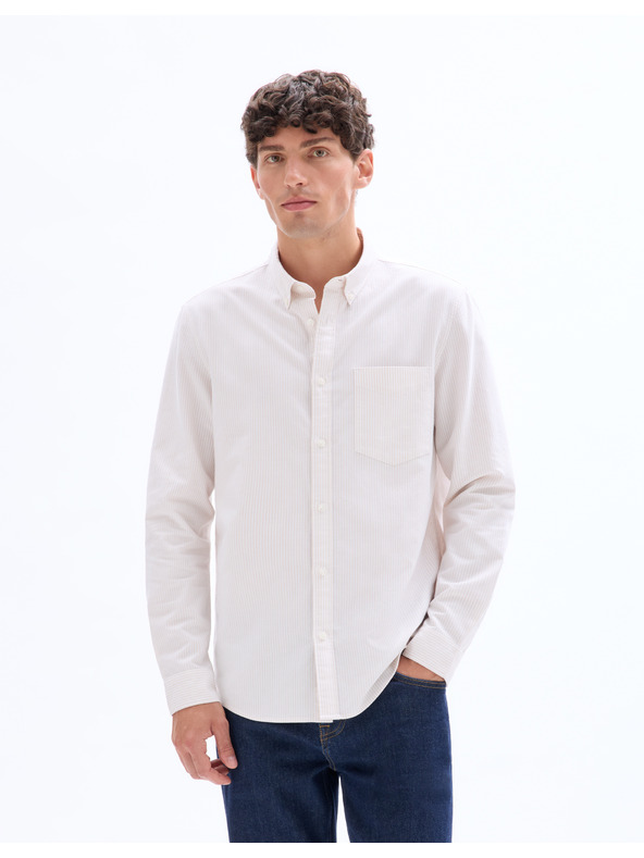 Celio Béžová košile regular oxford Celio Caoxfordy