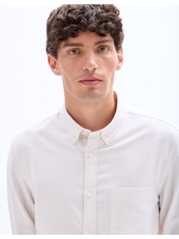 Celio Béžová košile regular oxford Celio Caoxfordy