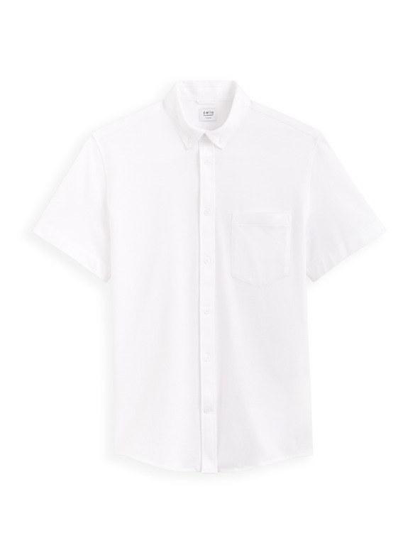 Celio Bílá pánská košile s krátkým rukávem Celio Barik