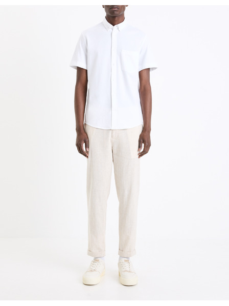 Celio Bílá pánská košile s krátkým rukávem Celio Barik