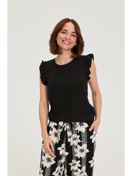 Moodo Košile s volány černá Moodo