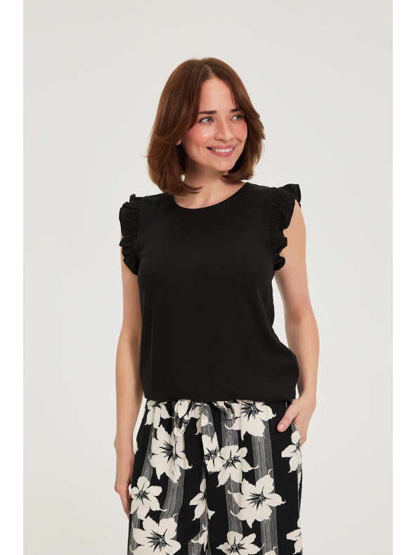 Moodo Košile s volány černá Moodo