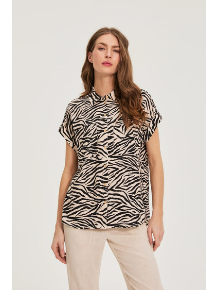 Moodo Košile se zvířecím vzorem béžová Moodo