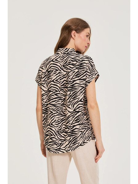 Moodo Košile se zvířecím vzorem béžová Moodo