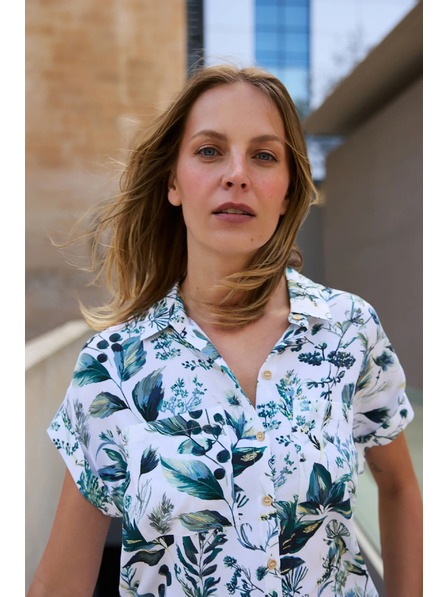 Moodo Bílá viskózová košile Moodo