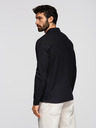 Ombre Clothing Pánská polokošile BASIC s dlouhým rukávem - černá V2 OM-POBL-0162 Ombre Clothing