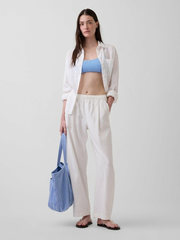 GAP Lněné kalhoty Easy Barrel GAP