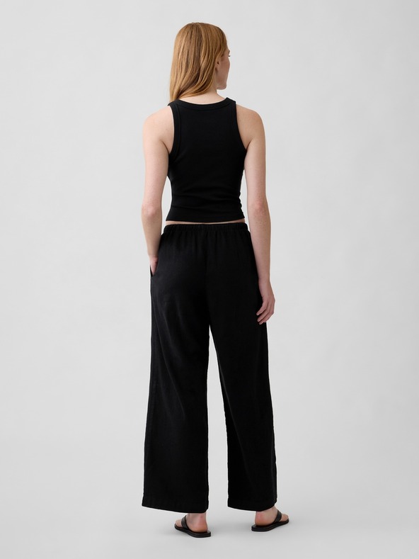 GAP Lněné kalhoty Wide-Leg GAP