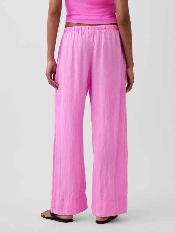 GAP Lněné kalhoty Relaxed Wide-Leg GAP
