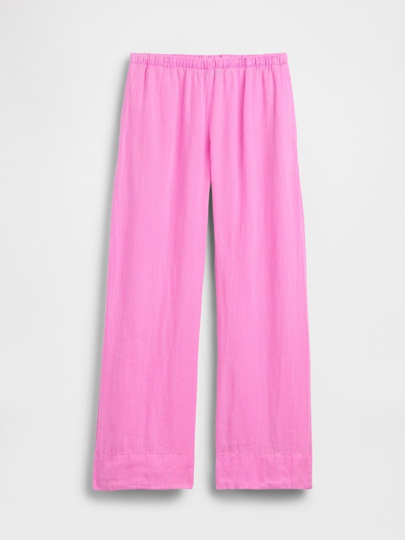 GAP Lněné kalhoty Relaxed Wide-Leg GAP