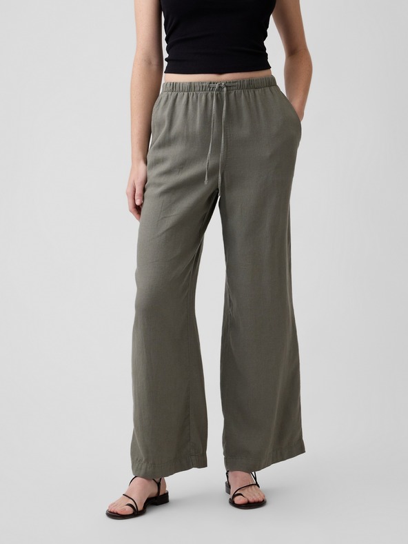 GAP Lněné kalhoty Wide-Leg GAP