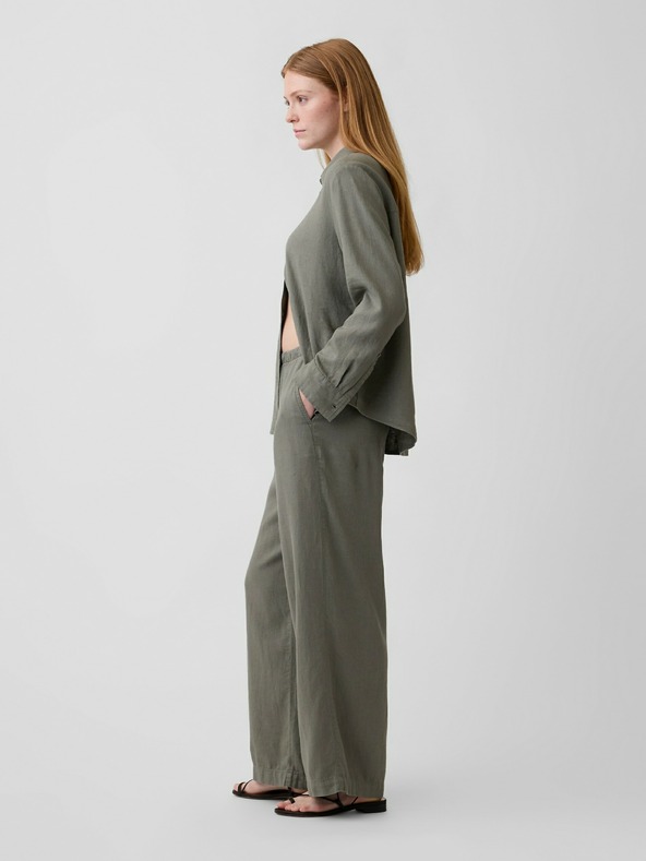 GAP Lněné kalhoty Wide-Leg GAP