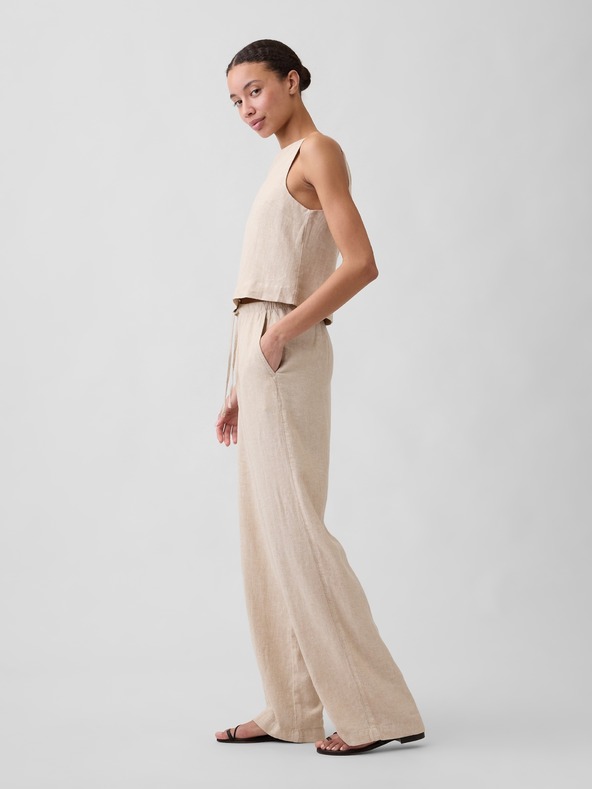 GAP Lněné kalhoty Wide-Leg GAP
