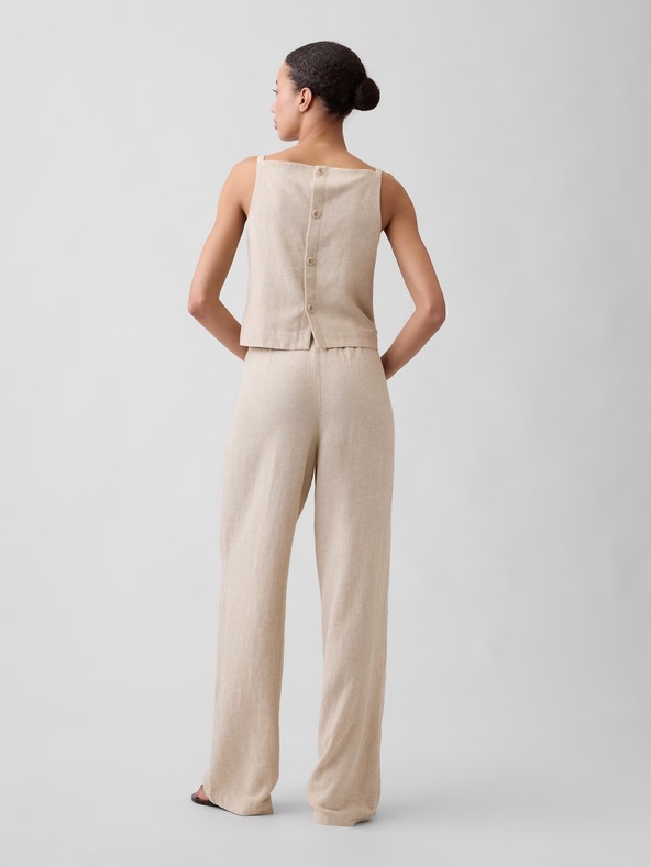 GAP Lněné kalhoty Wide-Leg GAP