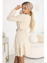 numoco Smyslné mini šaty s překříženým výstřihem - béžové