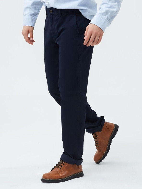 GAP Kalhoty essential khaki straight fit GapFlex GAP
